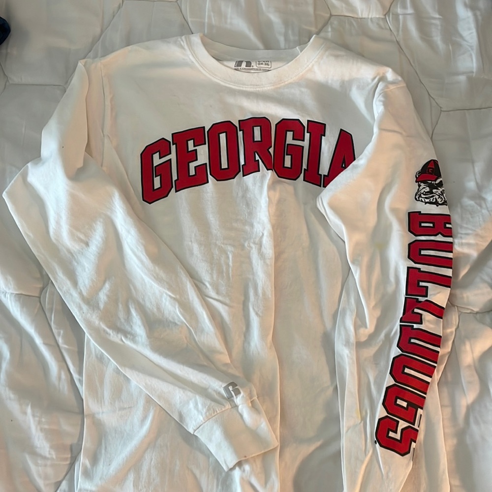 White Georgia bulldog long sleeve